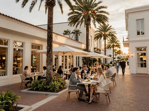 Winter Park Park Avenue Orlando luxury dining destination at golden hour