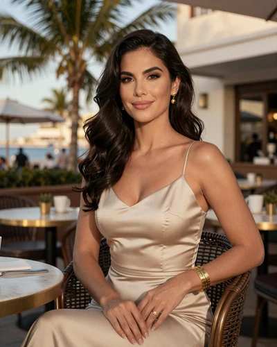 Helena, verified LuxyMeet member, hotel group CEO from Miami at South Beach cafe