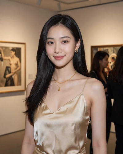 Mei, verified LuxyMeet member at Downtown LA art gallery