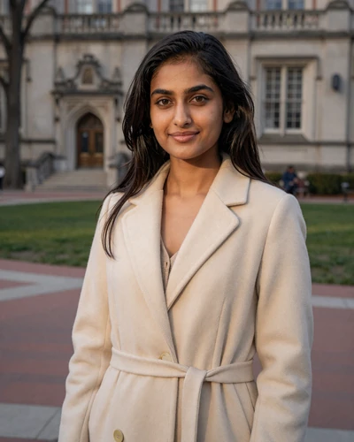 Maya, verified LuxyMeet member at Hyde Park Chicago university courtyard