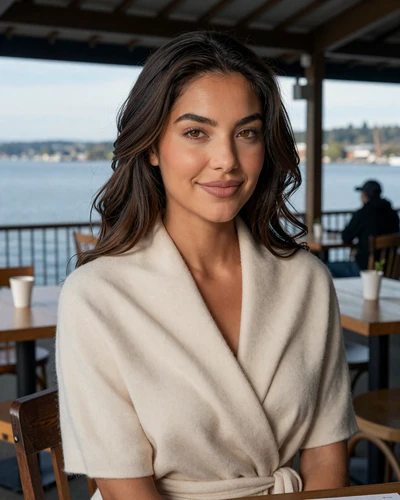 Vera, verified LuxyMeet Seattle member at Madison Park waterfront cafe