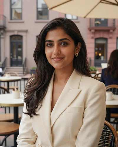 Priya, verified LuxyMeet sugar baby member, junior attorney from Boston at Back Bay cafe