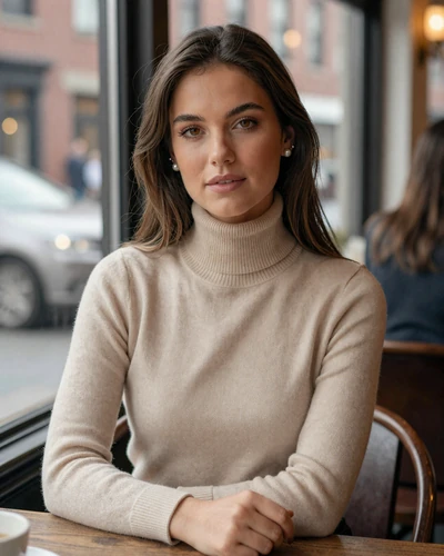 Sienna, verified LuxyMeet member, graduate researcher from Boston in Back Bay cafe